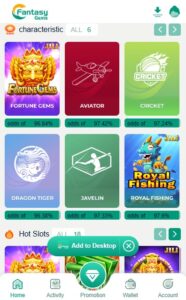 Fantasy Gems All games